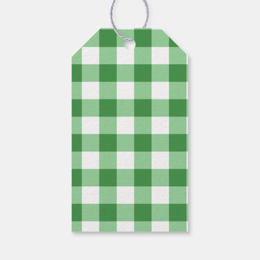 Tropischer Fisch, Grüner Gingham Happy 1. Geburtst Geschenkanhänger (Rückseite)