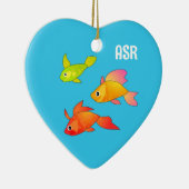 Tropischer Fisch - Heller Cartoon Stil personalisi Keramik Ornament (Rechts)
