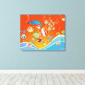 Tropischer Fisch in der Leinwand (Insitu (Holzboden))