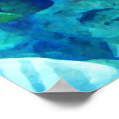 Tropischer Fisch in schöner Blues und Grüntönen Poster (Ecke)