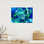 Tropischer Fisch in schöner Blues und Grüntönen Poster (Küche)