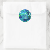 Tropischer Fisch in Türkis und Chartreuse Runder Aufkleber (Tasche)