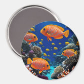 Tropischer Fisch , Korallenriff, marines Leben Magnet (Vorderseite/Rückseite)