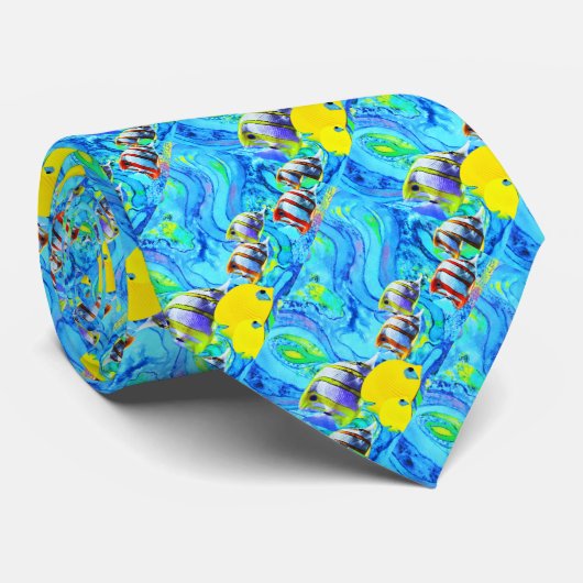 Tropischer Fisch Krawatte (Gerollt)