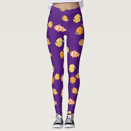 Tropischer Fisch Leggings (Vorderseite)