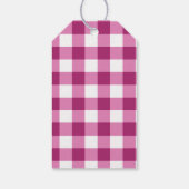 Tropischer Fisch, Magenta Gingham Happy 1. Geburts Geschenkanhänger (Rückseite)