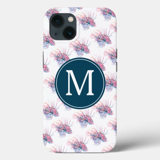 Tropischer Fisch Monogram Beachy Phone Case (Rückseite)