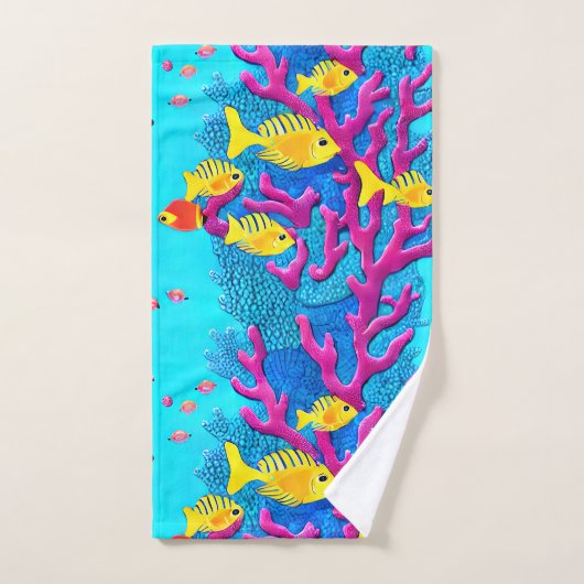 Tropischer Fisch Nahtloses Muster Badhandtuch Set (Handtuch)