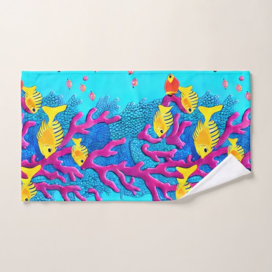 Tropischer Fisch Nahtloses Muster Badhandtuch Set (Handtuch)