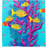 Tropischer Fisch Nahtloses Muster Duschvorhang (Vorderseite)