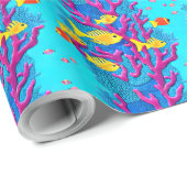 Tropischer Fisch Nahtloses Muster Geschenkpapier (Rolleneckpunkt)