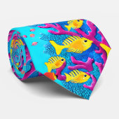 Tropischer Fisch Nahtloses Muster Krawatte (Gerollt)