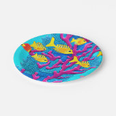 Tropischer Fisch Nahtloses Muster Pappteller (Schrägansicht)