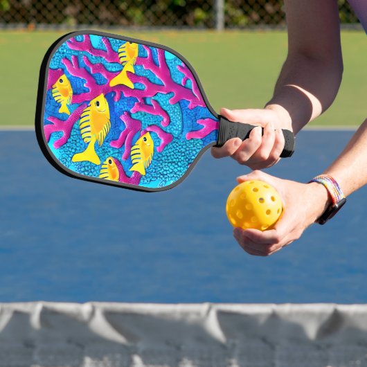 Tropischer Fisch Nahtloses Muster Pickleball Schläger (InSitu)