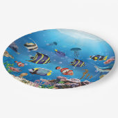 Tropischer Fisch Pappteller (Schrägansicht)