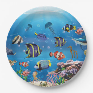 Tropischer Fisch Pappteller