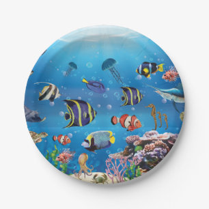 Tropischer Fisch Pappteller