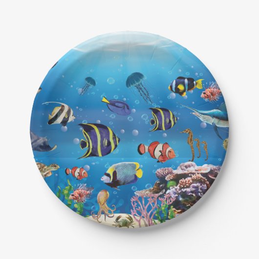Tropischer Fisch Pappteller (Vorderseite)