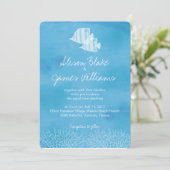 Tropischer Fisch rett Hochzeitskarte Einladung (Stehend Vorderseite)