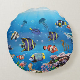 Tropischer Fisch Rundes Kissen