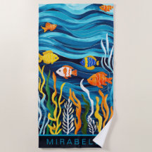 Tropischer Fisch und Blaue Waagen nach Maß