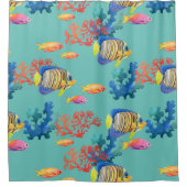 Tropischer Fisch und Korallen Duschvorhang (Vorderseite)