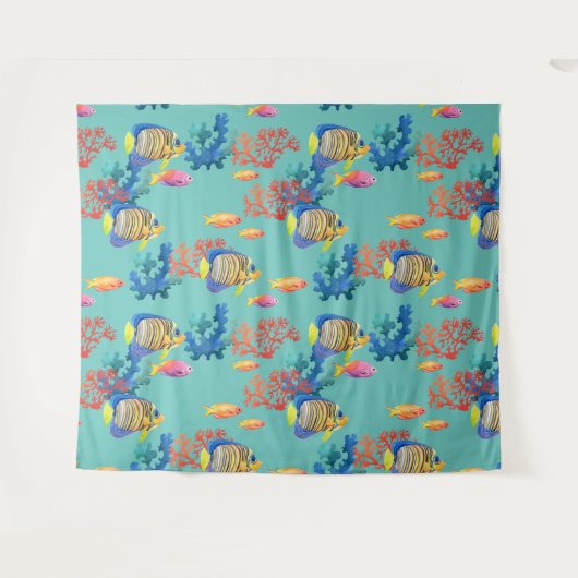 Tropischer Fisch und Korallen Wandteppich (Vorderseite (Horizontal))