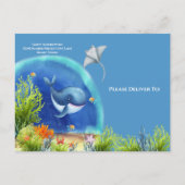 Tropischer Fisch unter der Baby-Dusche Einladungspostkarte (Rückseite)