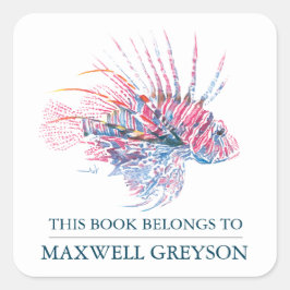 Tropischer Fisch zurück zum Buchzeichen des Schulk Quadratischer Aufkleber