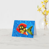 Tropischer Fischnotecard Karte (Gelbe Blume)