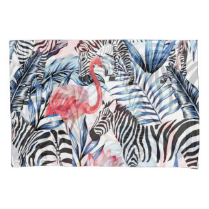 Tropischer Flair: Flamingo Zebra Paradise Kissenbezug