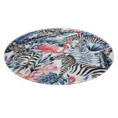 Tropischer Flair: Flamingo Zebra Paradise Schneidebrett (Ecke)