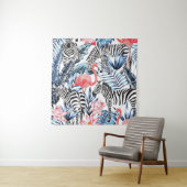 Tropischer Flair: Flamingo Zebra Paradise Wandteppich (Beispiel)