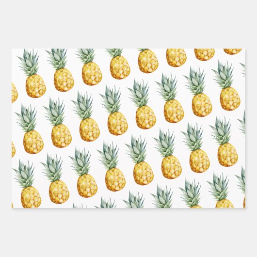 Tropischer Flamingo Ananas Sommer Niedlich Geschenkpapier Set (Vorderseite 2)