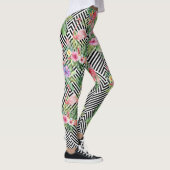 Tropischer Flamingo auf geometrischen Leggings (Rechts)