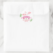 Tropischer Flamingo-Aufkleber Runder Aufkleber (Tasche)