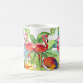 Tropischer Flamingo-Bird Wasserfarbe Kaffeetasse (Mittel)