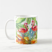 Tropischer Flamingo-Bird Wasserfarbe Kaffeetasse (Links)