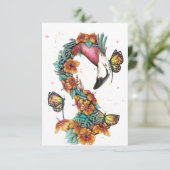 Tropischer Flamingo Dankeskarte (Stehend Vorderseite)