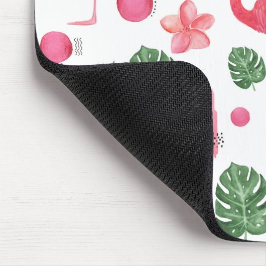 Tropischer Flamingo des hellen rosa Aquarells mit Mousepad (Ecke)
