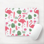 Tropischer Flamingo des hellen rosa Aquarells mit Mousepad (Mit Mouse)
