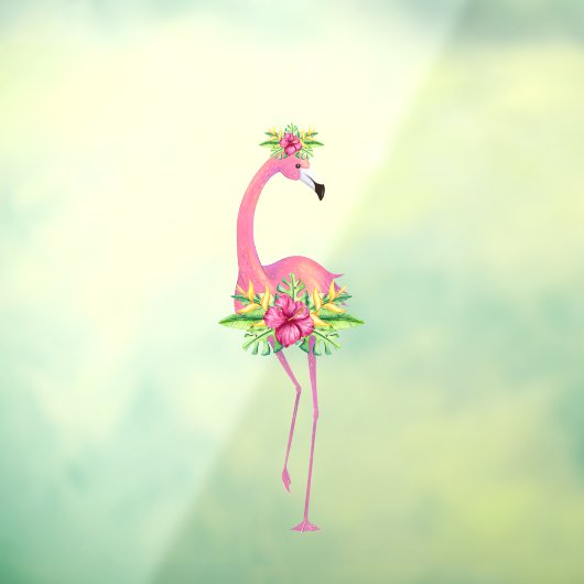 Tropischer Flamingo-Dschungel-Pflanze Fensteraufkleber (Blatt 3)