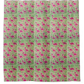 Tropischer Flamingo-Duschvorhang Duschvorhang (Vorderseite)