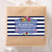 Tropischer Flamingo Floral Luau Marinestreifen Hoc (Insitu)