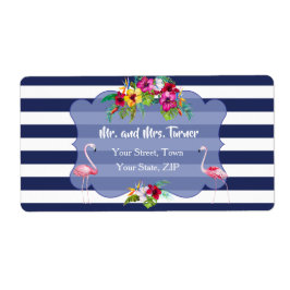 Tropischer Flamingo Floral Luau Marinestreifen Hoc