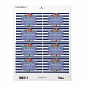 Tropischer Flamingo Floral Luau Marinestreifen Hoc (Vorne)