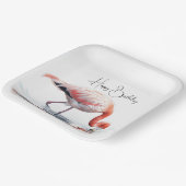 Tropischer Flamingo für die Geburtstagsparty Pappteller (Gewinkelt)