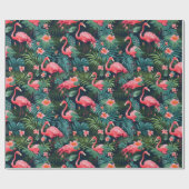 Tropischer Flamingo Geschenkpapier (Flach)