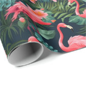Tropischer Flamingo Geschenkpapier (Rolleneckpunkt)