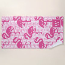 Tropischer Flamingo - Griechischer Schlüssel Hot P